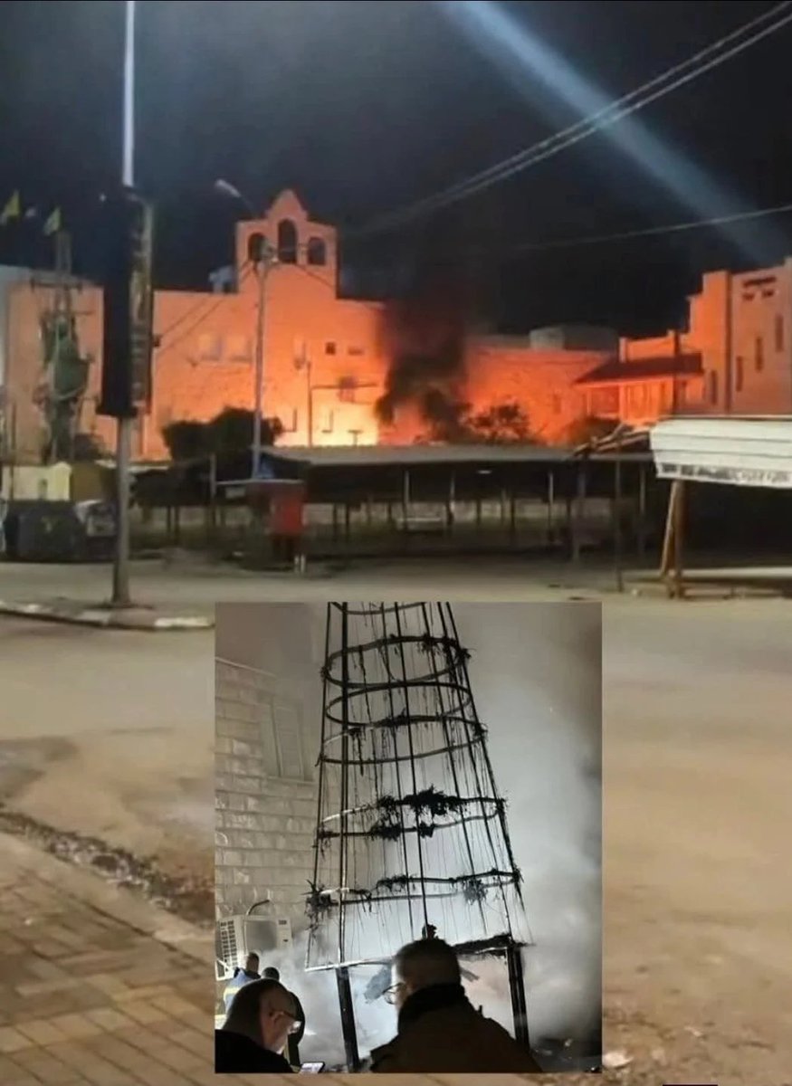 mishtal's tweet image. What you won't hear from @bbcnews

Yesterday a Christmas tree and nativity scene were burnt down by Palestinian Muslim extremists in  Jenin.

Like almost everywhere else with a Muslim majority - Christians are being persecuted.

But it doesn't fit the BBC's narrative - so hush!