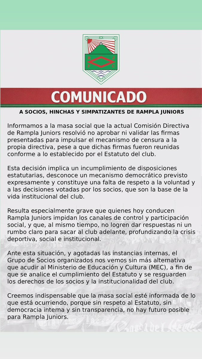 Muy triste lo que te hicieron, mi querido <a href="/RamplaJuniorsFC/">Rampla Jrs.</a> ...