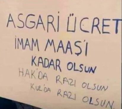 #AsgariÜcret İmam Maaşı Kadar Olsun. 
Hak Da Razı Olsun, Kul Da Razı Olsun."