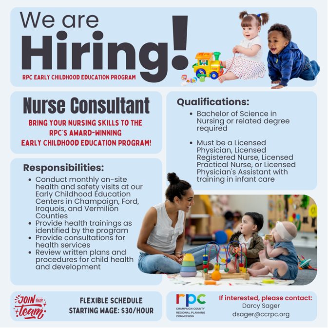 Learn more about this tremendous career opportunity by emailing Darcy Sager at dsager@ccrpc.org.