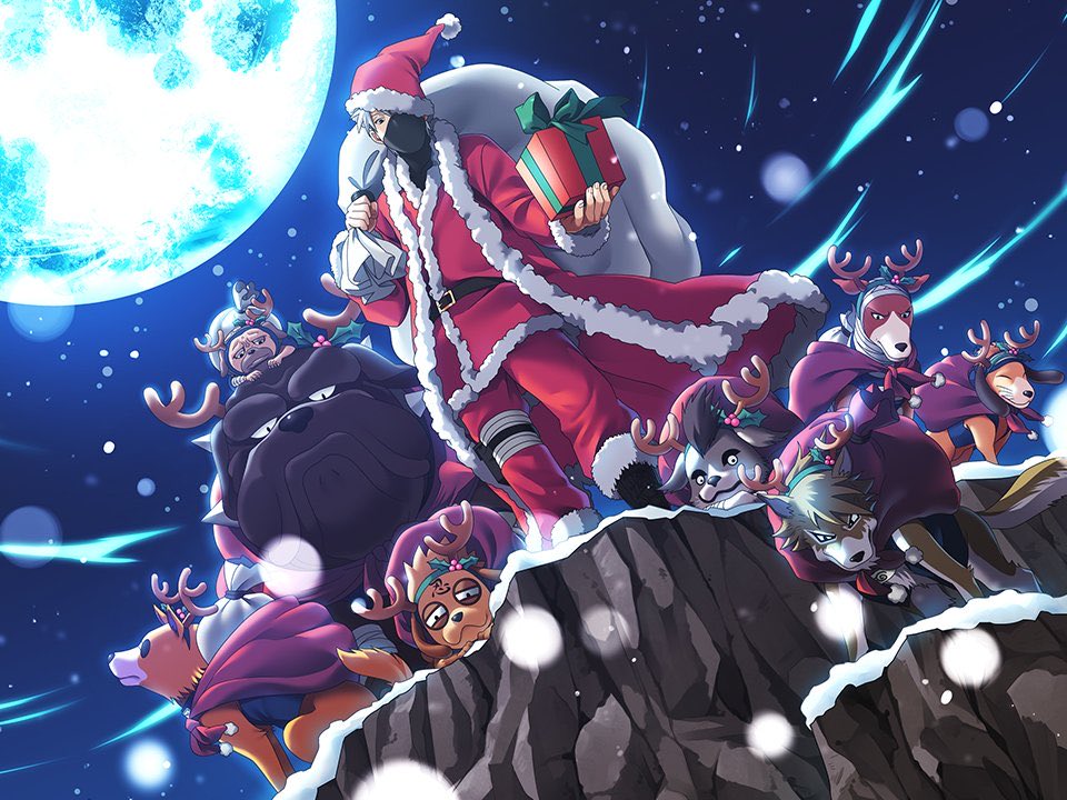 heriozu's tweet image. it's christmas eve, so have some santa kakashi to bless ur timeline