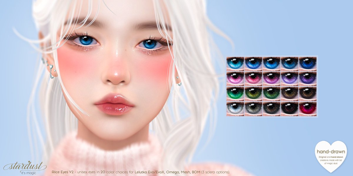 stardust_sl's tweet photo. ★ Stardust new hand-drawn unisex Alice Eyes V2 at Uber!
★ LM: https://t.co/onG33c7c63
★ HQ: https://t.co/cphF6aJHhT
★ Supporting: - LeLUTKA Evo/EvoX - Omega - Mesh - BOM https://t.co/3gzPRfAJ3f