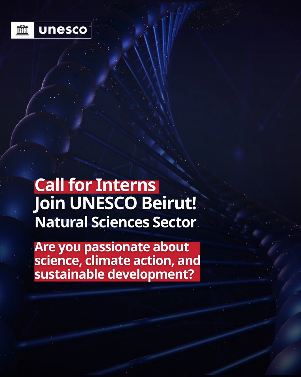 🌍 Internship Opportunity – Natural Sciences Sector | <a href="/UNESCOBEIRUT/">UNESCO BEIRUT</a> 
Are you passionate about climate action, biodiversity, and sustainable development? 🌱
📷 Apply here: careers.unesco.org/job/Multiple-I…