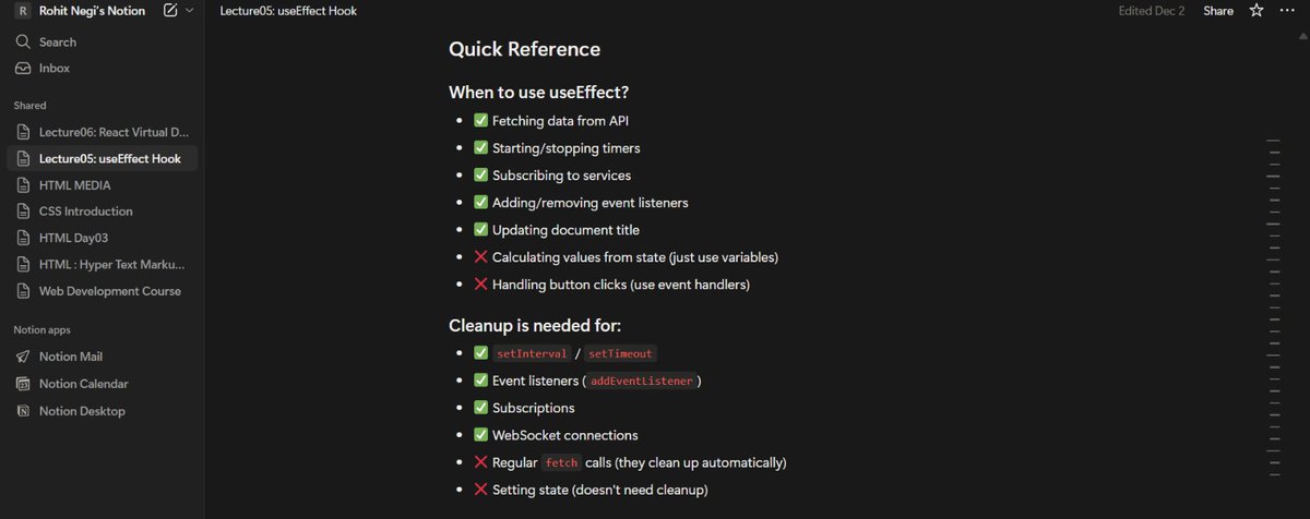 IamAni_0709's tweet photo. Day 114 #FullStackWebDevCourse #ProjectDefense, revised the useEffect Hook
Courtesy: @rohit_negi9
Project Defense Playlist Link 🔗: https://t.co/Oke34tjWwZ… https://t.co/fjlsXrsO3d