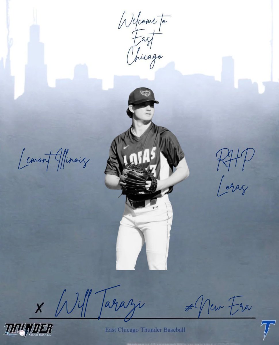 EChicagoThunder's tweet image. OFFICIAL: East Chicago Thunder Signing⚡

The East Chicago Thunder announce the signing of RHP Will Tarazi. Will is currently a sophmore at Loras College and will return to East Chicago for the 2026 season! 

Welcome back, Will! 
#NewEra