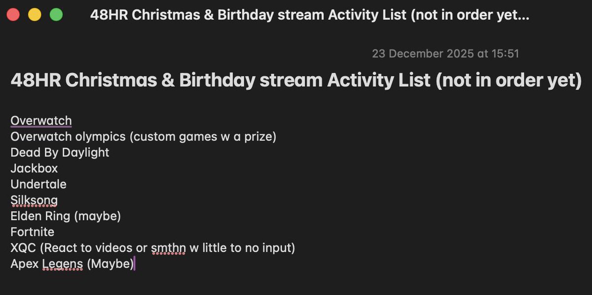 MuigiMui's tweet image. GUYSSSS THE CHRISTMAS &amp;amp; BIRTHDAY STREAM IS ALMOST UPON US!!

PLEASE IF YOU HAVE ANY IDEAS ON WHAT YOU WOULD LIKE TO SEE IN THIS STREAM PLS COMMENT!! DO NOT HESITATE TO MESSAGE ME TO COLLAB ON ANY OF THESE GAMES 💙

#streamer #twitch #gaming #owtwt #vtuber #streamathon #viral #cat