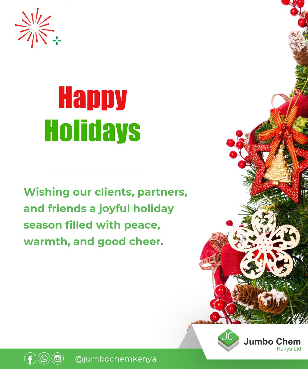 Season’s greetings from all of us at Jumbo Chem Kenya!

Will you be celebrating at home, ushago, or on the road this holiday ?

#holidayseason