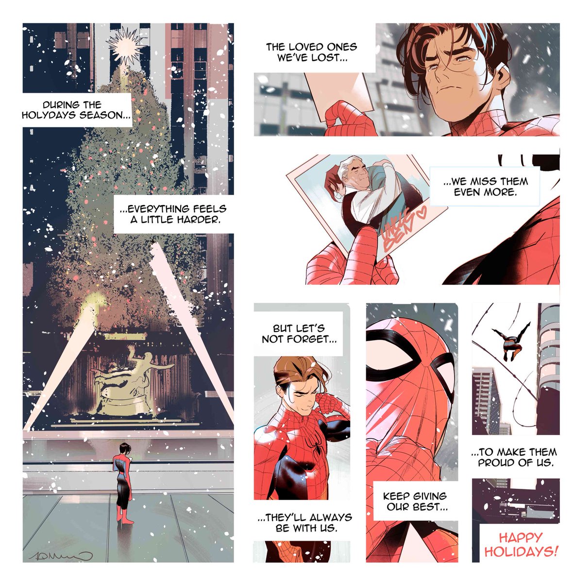 SimoneDiMeo_'s tweet image. I wrote and drew this short story for everyone who, like me, has lost someone important, and feels their absence even more during the holidays—probably just like Peter.  
you're not alone, do your best and spend time with the people you love.
Happy holidays!