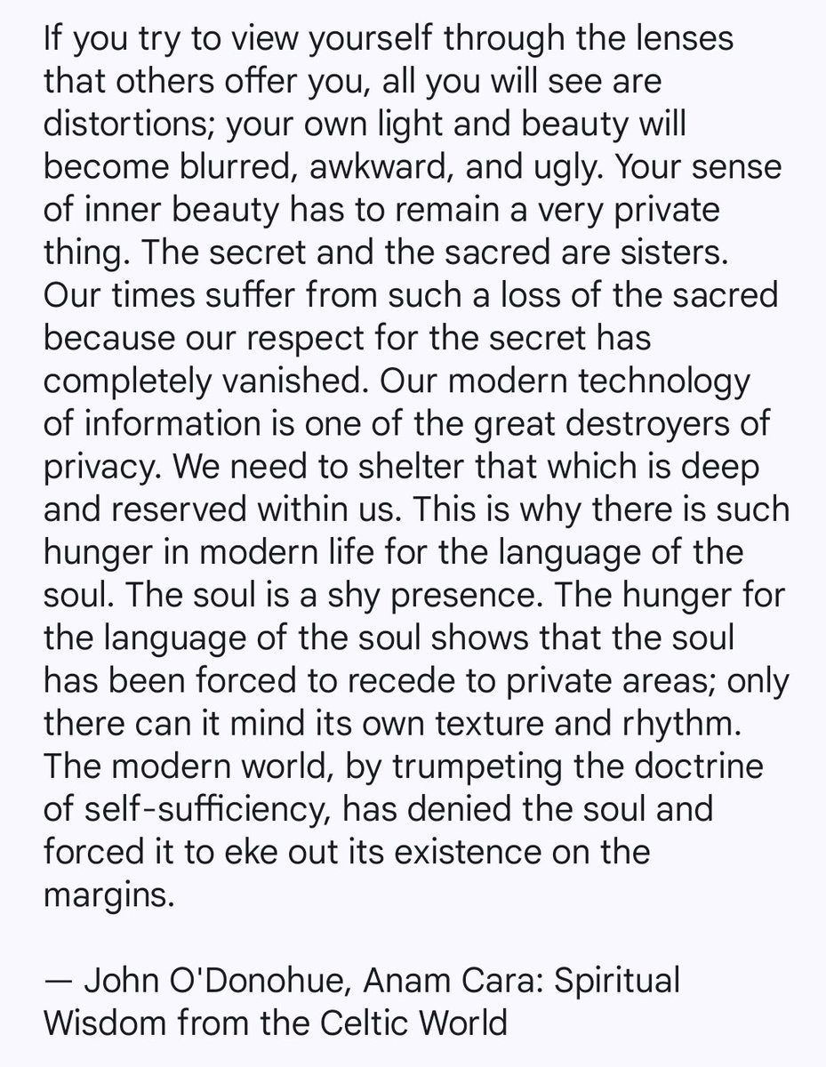 TheaEuryphaessa's tweet image. Beautiful passage from John O'Donohue on the soul's shy and secretive nature.