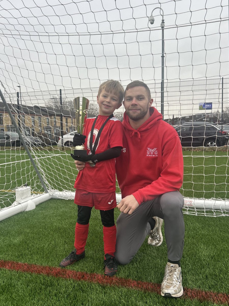 Semps19's tweet image. Not every day you win a trophy with your son and his best mates 🏆⚽️