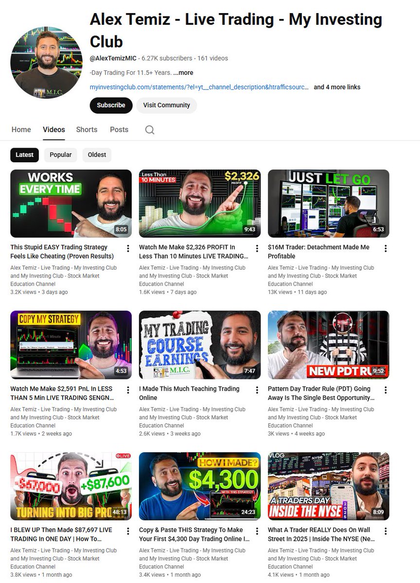 I post NEW weekly LIVE TRADING + Psychology videos on YouTube! 

youtube.com/@alextemizMIC

2025 Recap video coming soon, Subscribe so you don't miss it!