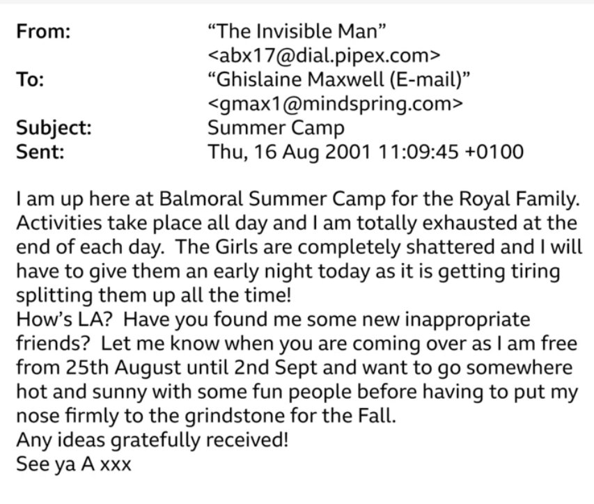 I_amMukhtar's tweet image. It's not looking good for Andrew Mountbatten Windsor.

Someone at Balmoral asked Ghislaine Maxwell if they found them "some new inappropriate friends." There's also another email where Ghislaine Maxwell is telling Jeffrey that she gave Andrew his number.