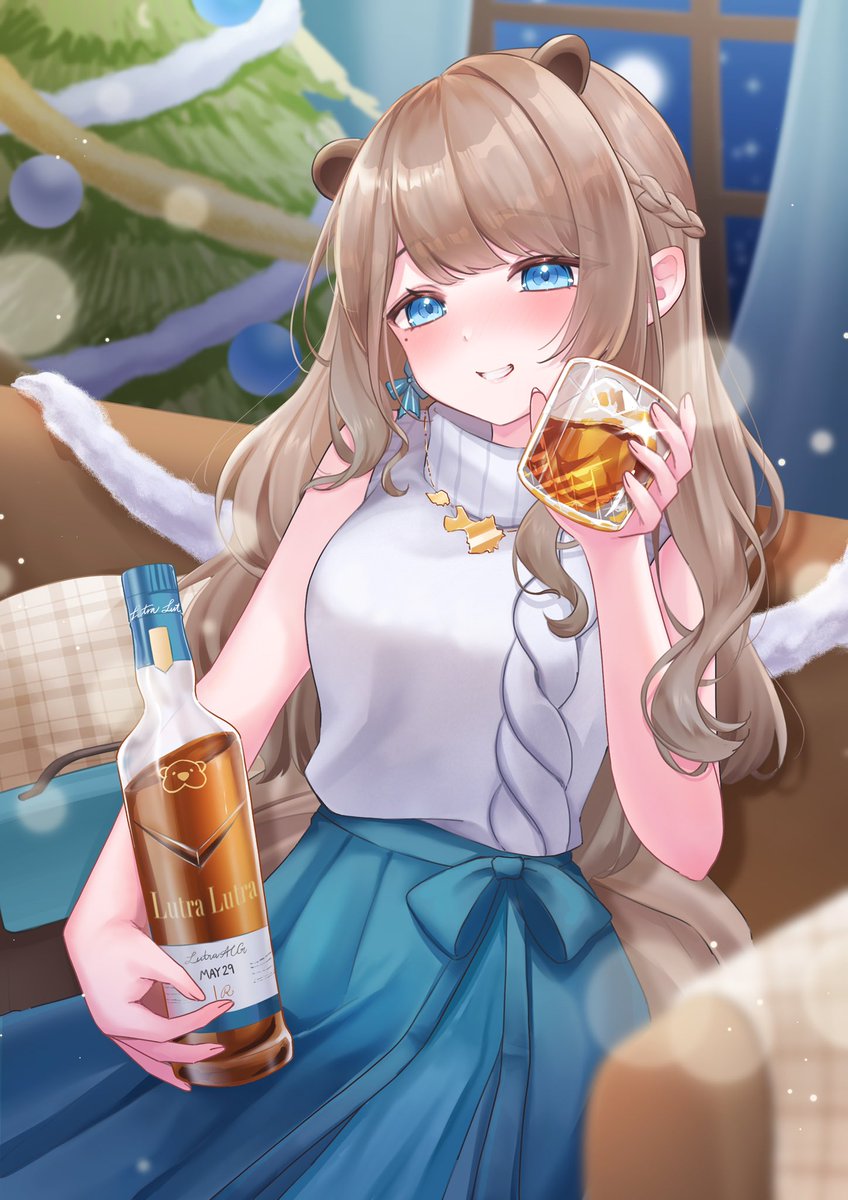 Ray_8011's tweet image. 你各位！今天是平安夜 來跟露恰喝一杯吧🥃 
要一起開開心心嗨到聖誕節喔🎄
這次不是萬聖節而是真的聖誕快樂啦！😆
#LutraAcg
#萬聖節快樂？！ 
非常感謝@kp2eom 老師接受這次的委託
微醺的獺獺真的好漂亮 表情超讚 😍