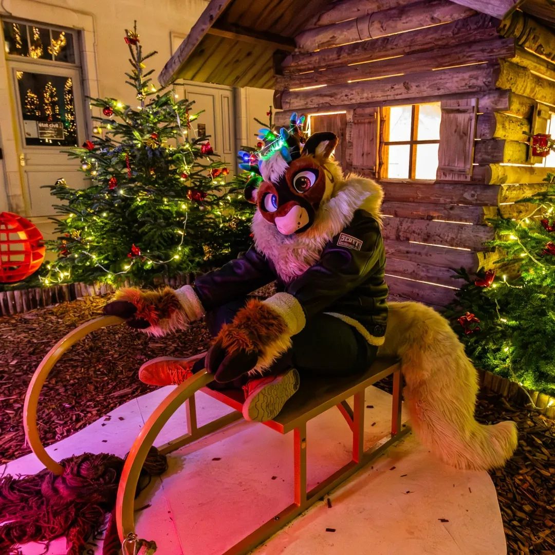 ⛄️🐶🎄Let it snow... Let it snow... Let it snow.. 
Merry Christmas everyone! have good celebration and wonderfull gift❄️🐕🎁

with rusty
and snap

📸 : erelzed
🧵: <a href="/WAHsuits/">Pin The Panda</a>

#FursuitFriday #fursuit #Christmas