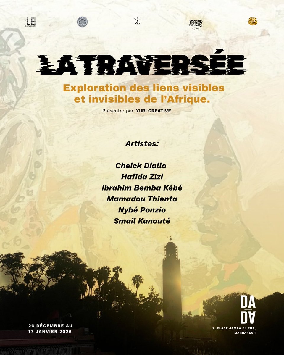 Cette année le Suntomoon festival tourne autour d’une exposition collective « la traversée »

Avec des artistes du Mali, du Maroc l’exposition explore le mouvement, la mémoire et les identités africaines. 

📍 Dada Marrakech