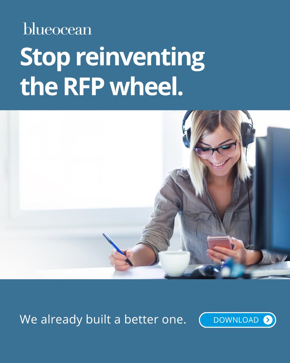 BlueOceanTweets's tweet photo. Generic RFPs welcome generic answers. Don’t settle.

Use our template. Get meaningful responses. https://t.co/FoRMGkE5sL https://t.co/WvVWivHBsn