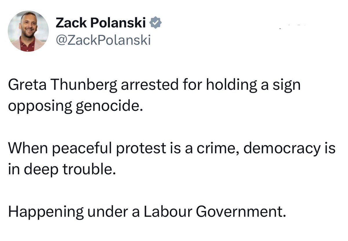 Hi Zack,

She was actually arrested for holding a sign supporting a proscribed terrorist organisation!

Hope this clears up your confusion!