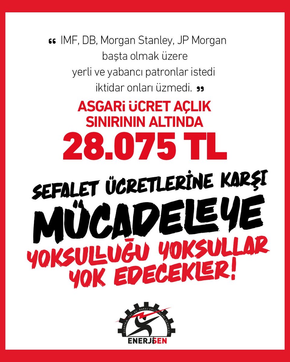 Sefalete karşı mücadeleye….  Yoksulluğu yoksullar yok edecek!