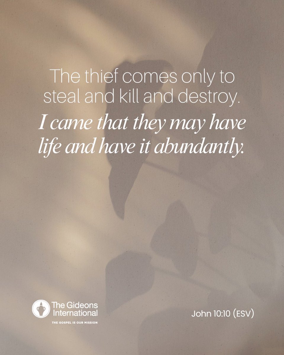 In every battle for your peace, Jesus stands as your protector. Where the enemy tries to steal, He restores.
#VerseOfTheDay #TheGideons