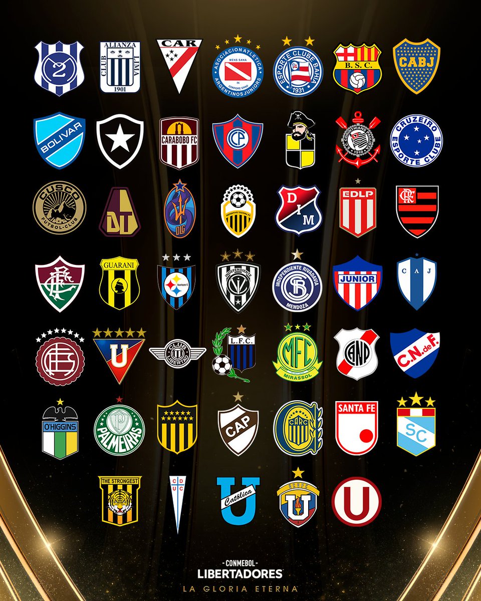Libertadores's tweet image. 🏆🎉 Uno por uno, los 47 equipos que jugarán la CONMEBOL #Libertadores 2026... ¿Quién alcanzará la #GloriaEterna?