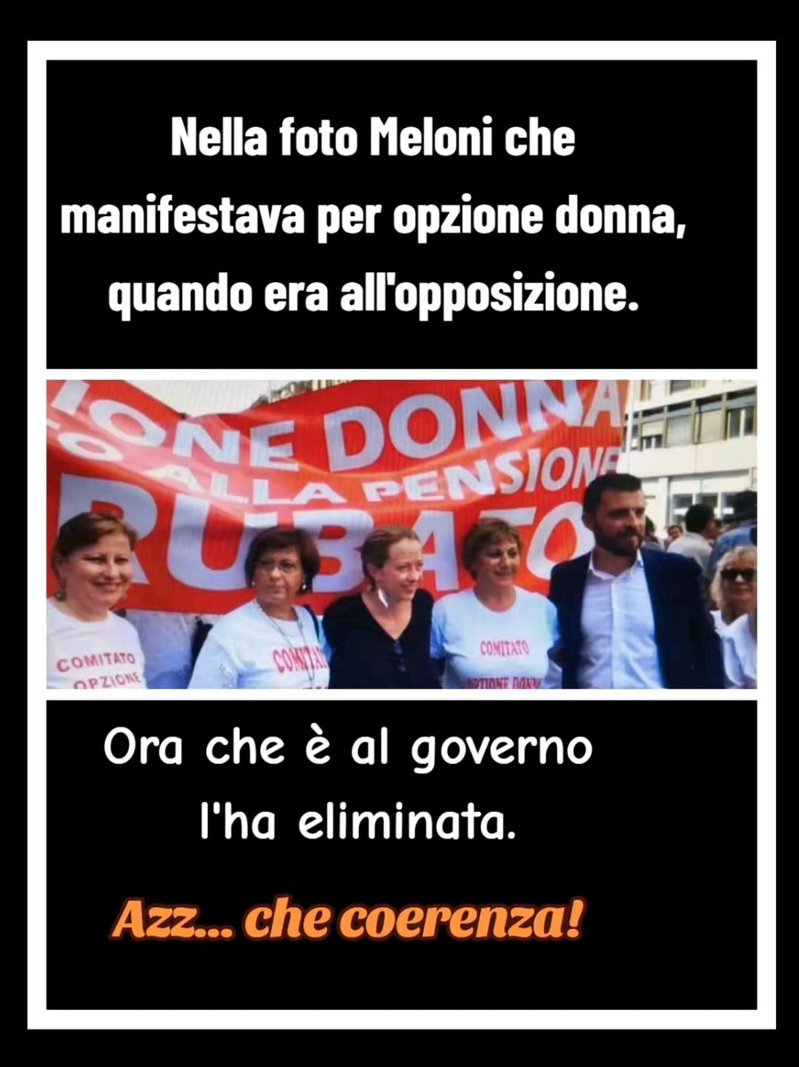 Niente è un post mutu
#Meloni #manovra #opzionedonna