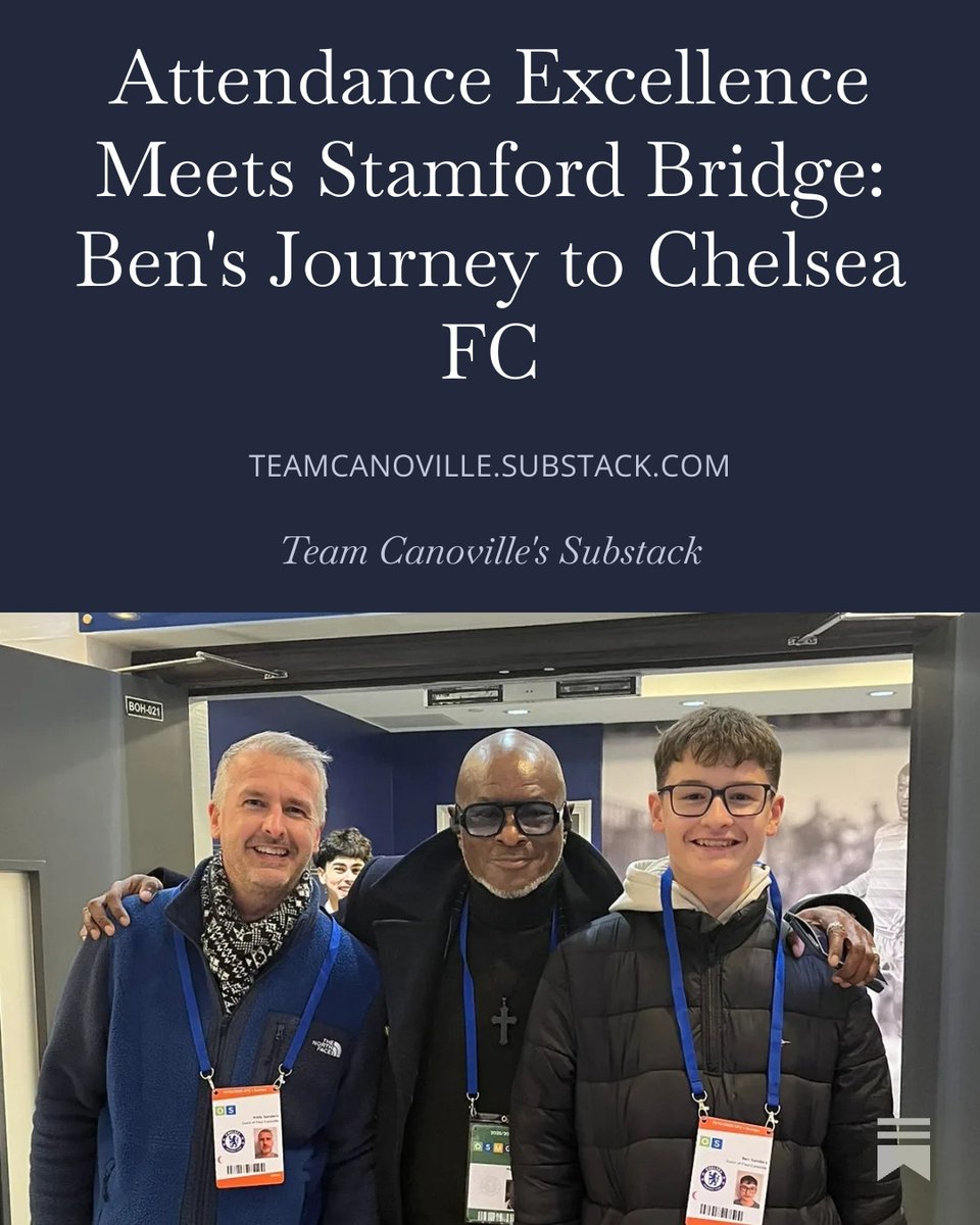 _PCFoundation's tweet photo. β Attendance Excellence Meets Stamford Bridge: Ben's Journey to Chelsea FC
π¬ Use the Substack link in our bio to read more!
Or copy and paste this link into your browser - https://t.co/1aWsR2jdap
#teamcanoville #abcvalues #allyshipbelongingcommunity https://t.co/zhKoZNc6n0