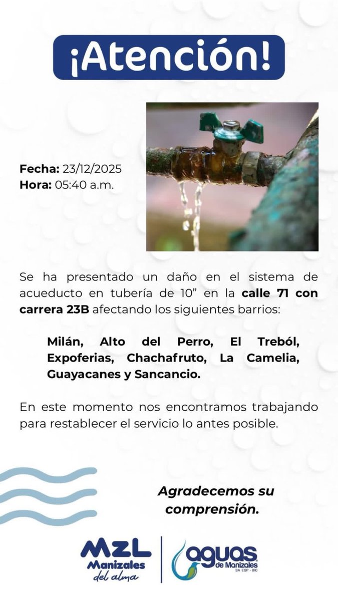 INFORMACIÓN: En este boletín les contamos sobre este daño: ( aún estamos en proceso de reparación).