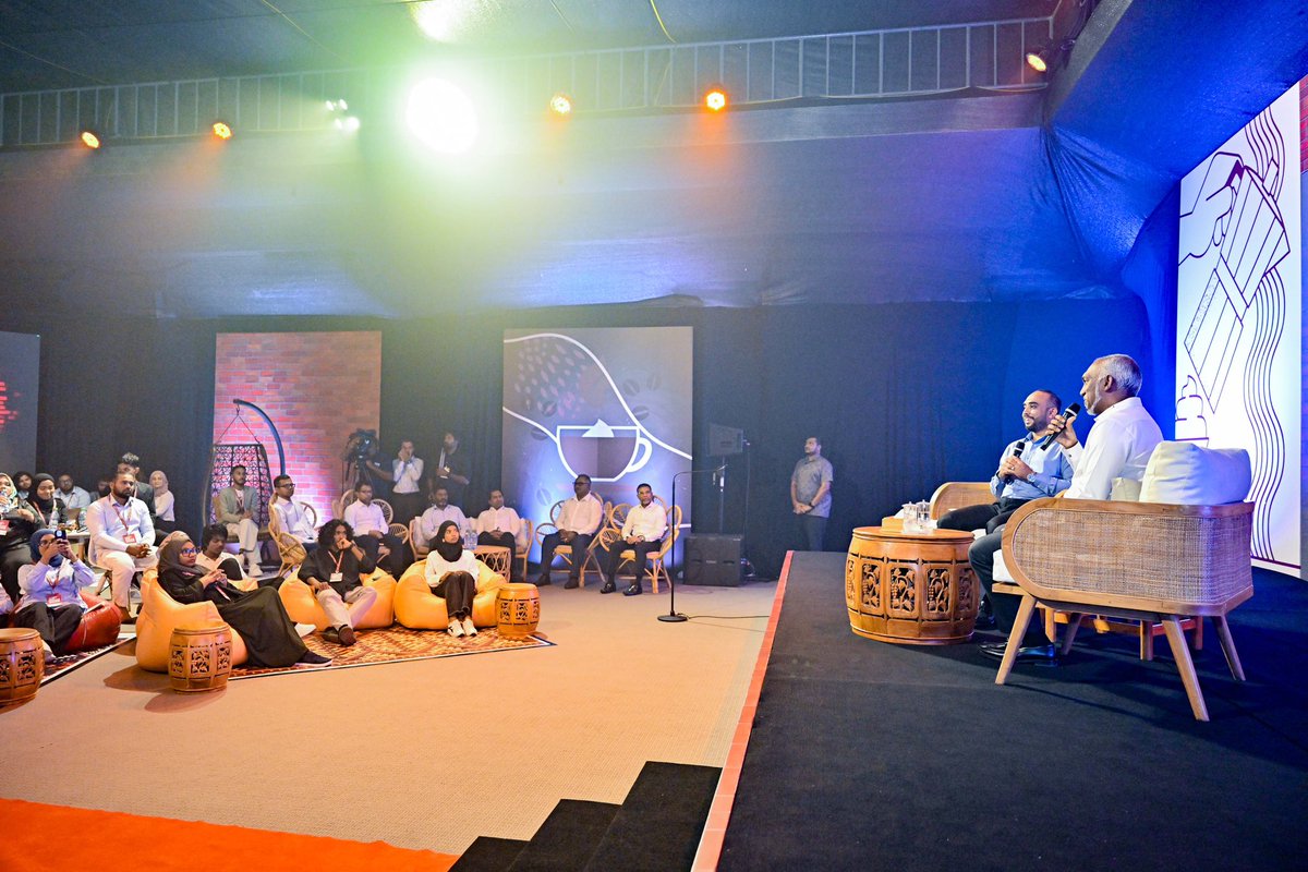 President Dr <a href="/MMuizzu/">Dr Mohamed Muizzu</a> attends the ‘Youth Coffee with the President’ event, held as the closing session of the National Youth Conference. The event provided a platform for participants to share their concerns and perspectives, reflecting the Administration’s priority of inclusive