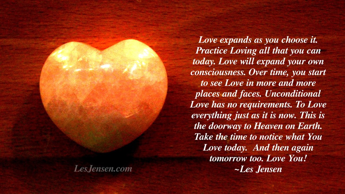 One of the things you encounter along the way is your own relationship with Love. Love You!