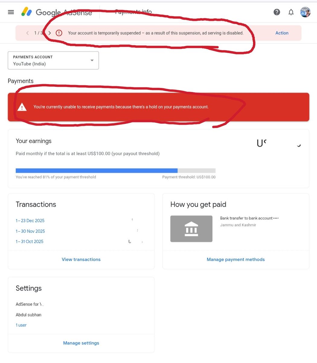 subhan_bhatt's tweet photo. namaskar yogi ji mera google adsense account temporarily suspended ho gaya hain sir mujhe aap kay alava kisi par Bharosa nahi hai sir meri problem hall kro please help me ma ek handicapped person hu @Technicalyogi  please 🙏🙏 https://t.co/unAdxPKzok