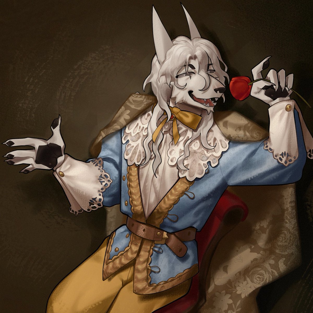 serelitto's tweet image. Portrait with a rose. 
#furry