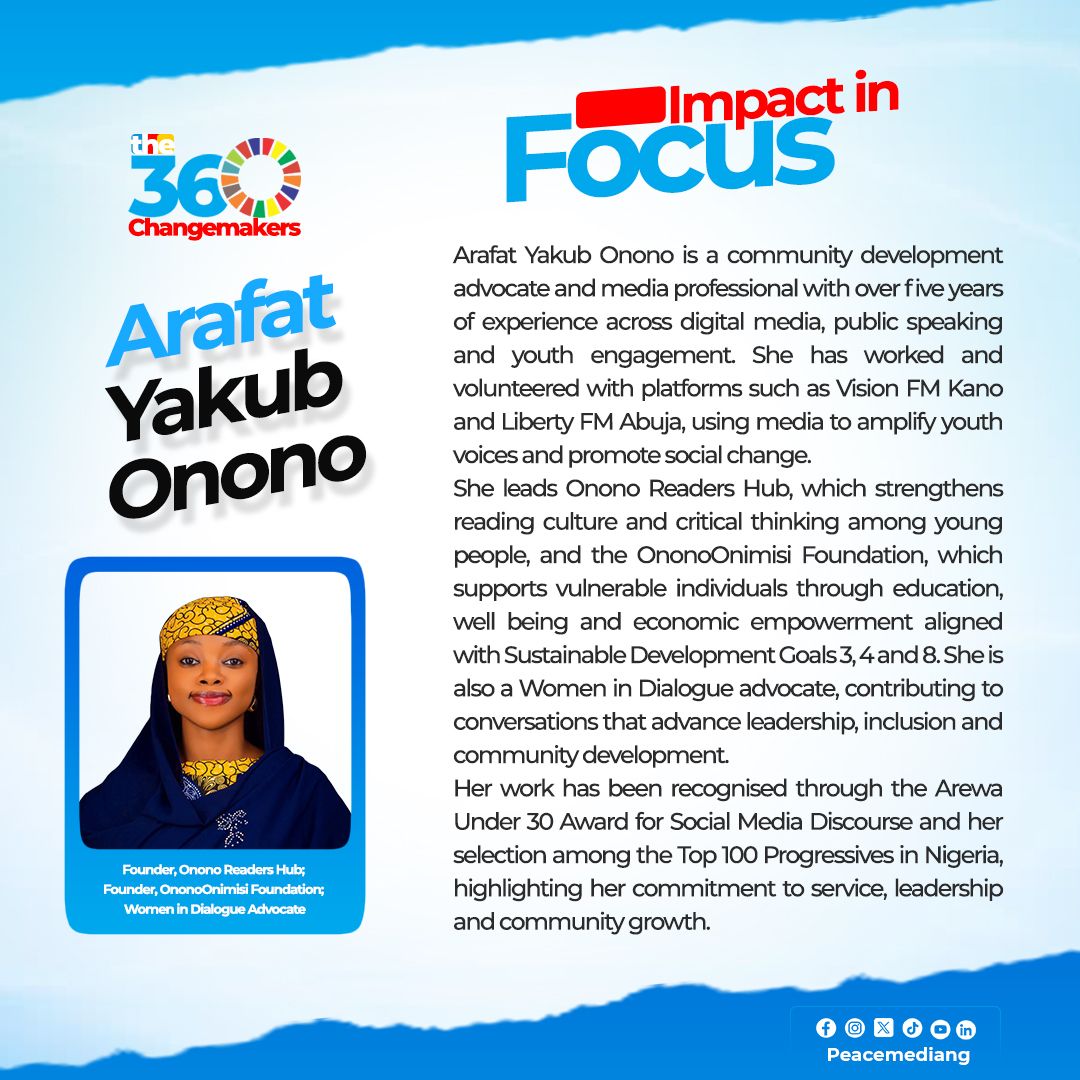Some people use media for noise. Arafat Yakub Onono uses it to build minds and communities.

With over five years in digital media and youth engagement, she founded Onono Readers Hub to strengthen reading culture and critical thinking among young people, and the OnonoOnimisi