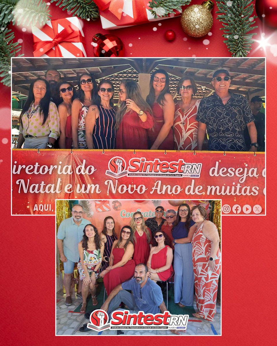 sintestrn's tweet photo. Confraternização Natalina 2025 do SINTEST-RN fortalece união e celebra conquistas da categoria. Confira: https://t.co/NLzdM0LTUF https://t.co/E1VOtHC218