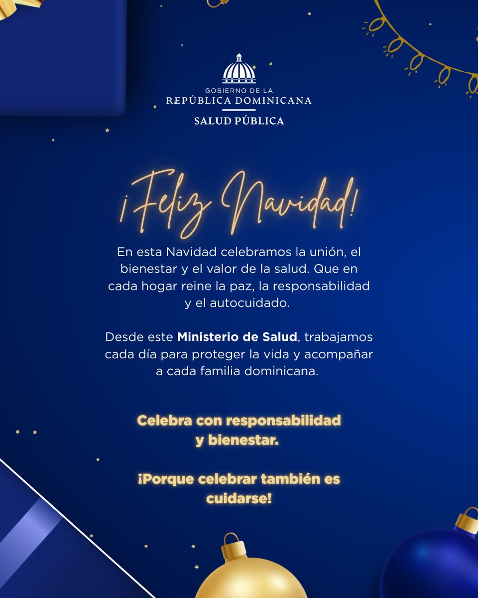 En esta Navidad celebremos con responsabilidad, cuidando nuestra salud y fortaleciendo nuestros lazos familiares.

El bienestar empieza en casa.
¡Feliz Navidad! 🎄❤️