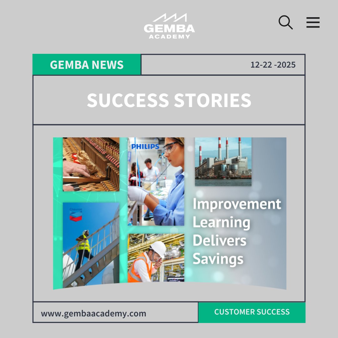 GembaAcademy's tweet image. Explore customer success stories that helped organizations strengthen processes, empower leaders, and create long-term impact with Gemba Academy! 👉 na2.hubs.ly/H02Mkmz0 

#LeanSixSigma #ContinuousImprovement #OperationalExcellence #SuccessStory