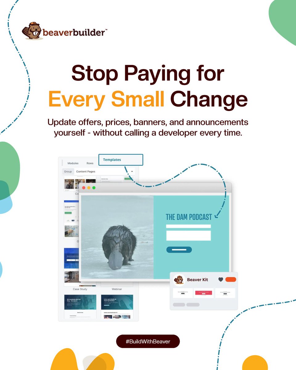 BeaverBuilder's tweet image. Every small change shouldn’t cost big money. 💸
Update your website anytime without calling a developer.

#BeaverBuilder #WebsiteOwners #WordPressTools #DragAndDropBuilder #GrowYourBusiness #wordpressbuilder #websitebuilder #draganddrop #WebsiteControl