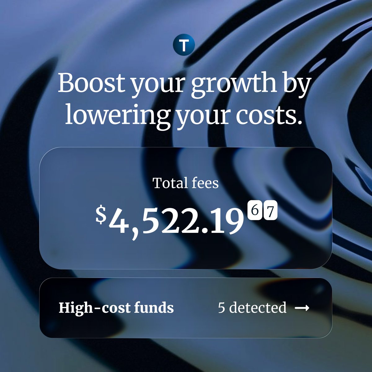 truthifi's tweet photo. If you're saving for retirement, every cost counts. Truthifi helps you easily keep an eye on every expense—and safeguard your future. https://t.co/cEcauLlAoS