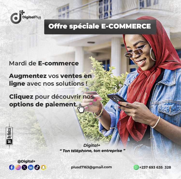 Digitalplus237's tweet image. 𝑳𝑬 𝑴𝑨𝑹𝑫𝑰 𝑫𝑼 𝑬-𝑪𝑶𝑴𝑴𝑬𝑹𝑪𝑬 ! 🛒

✅ Conversion Maximale 
✅ Flexibilité Totale
✅ Sécurité Garantie

💰 BOOSTEZ VOTRE CHIFFRE D'AFFAIRES DÈS MAINTENANT !

👉 CLIQUEZ POUR DÉCOUVRIR NOS OPTIONS DE PAIEMENT : forms.gle/YaJjoSubD24FMK…

#NousBoostonsVosVentes #Hera