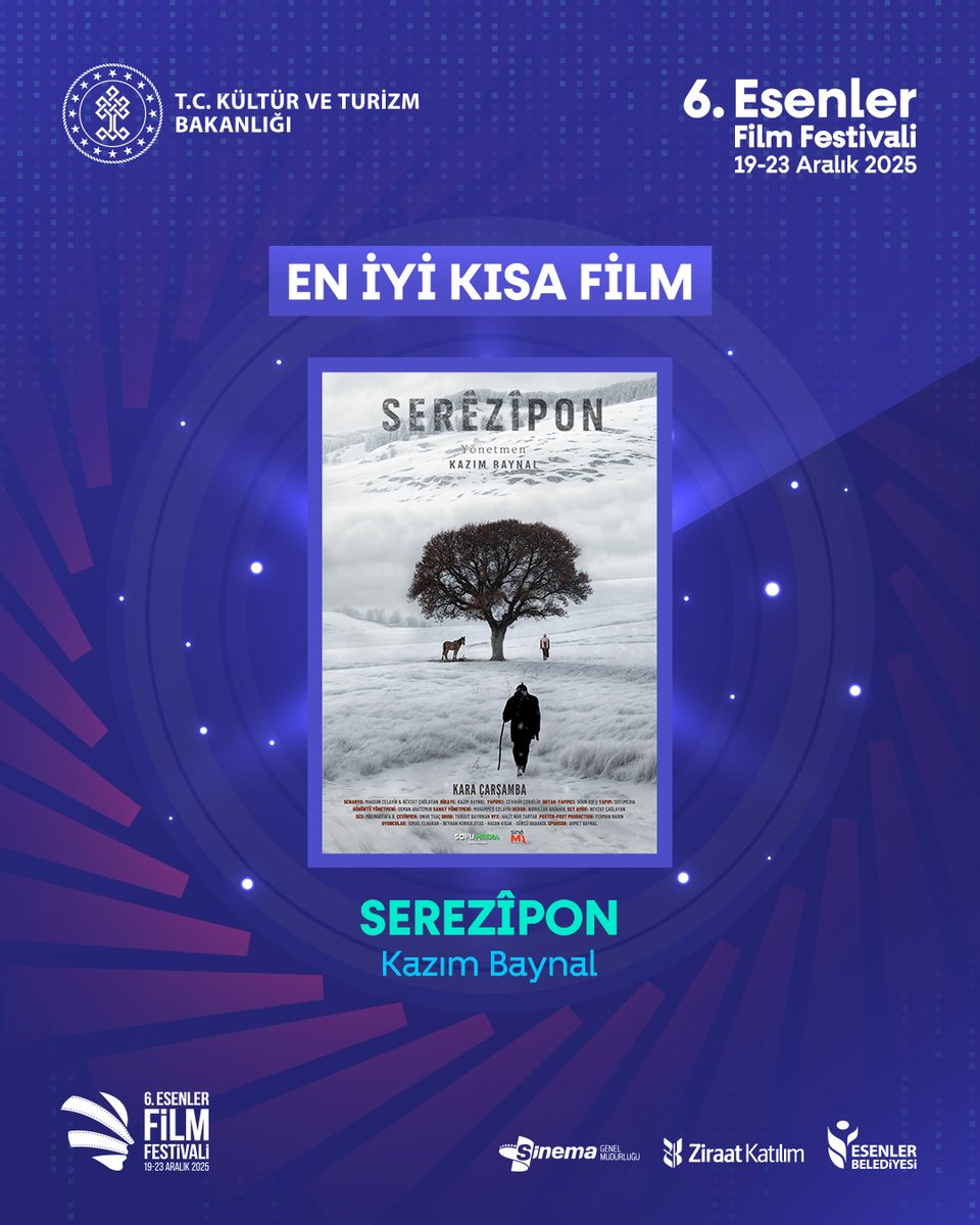 esenlerff's tweet photo. 🏆 6. Esenler Film Festivali En İyi Kısa Film Ödülü

🎬 Serezîpon

🎥 Kazım Baynal https://t.co/tPrU4gSjFS