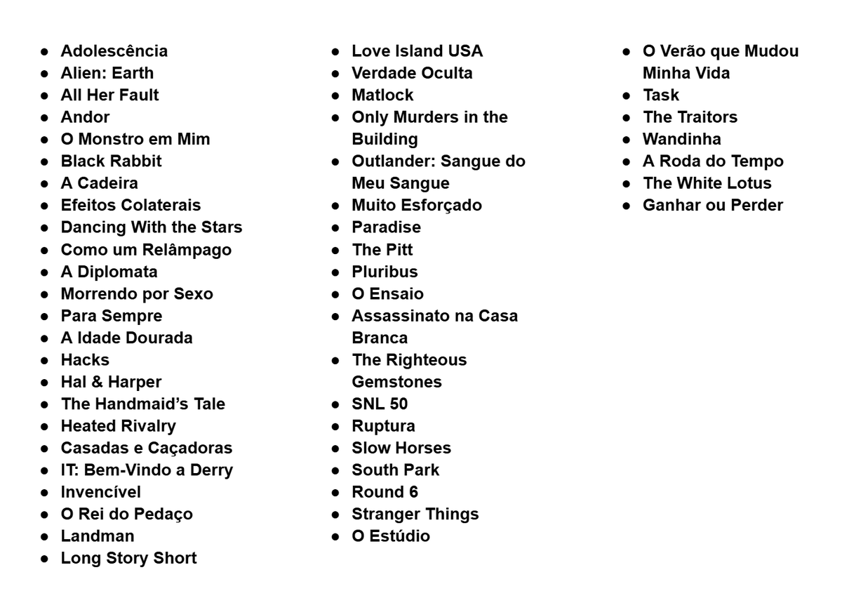 SerieManiacos's tweet photo. Estas são, de acordo com os críticos do The Wrap, as melhores séries de 2025:
