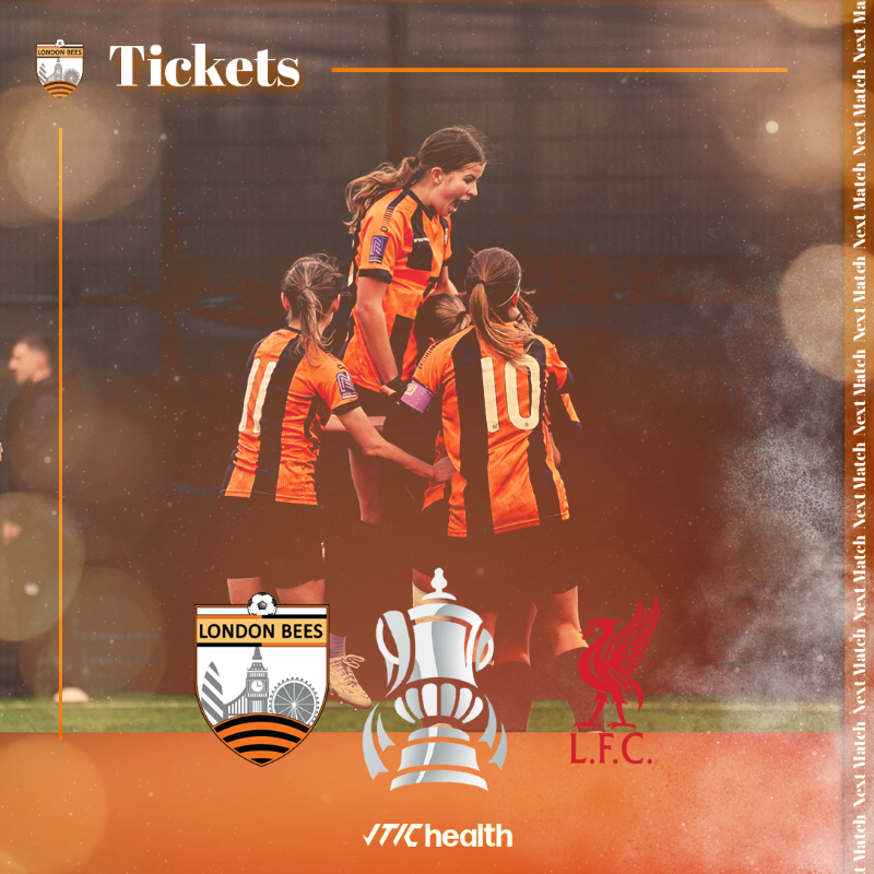 LondonBees's tweet photo. We are delighted to announce that tickets are now on sale for our FA Cup Fourth Round Proper clash against WSL side Liverpool! 🏆

This fixture will take place on Sunday the 18th of January 2026!📅

Click below to secure your seats NOW! 👇

#LondonBees🐝 #AdobeWomensFACup