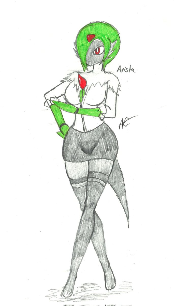 ArcCryptid's tweet image. Made a quick drawing of a Gardivor Absol fusion character named Arista

#Gardevoir #Absol #sketch #fusionpokemon