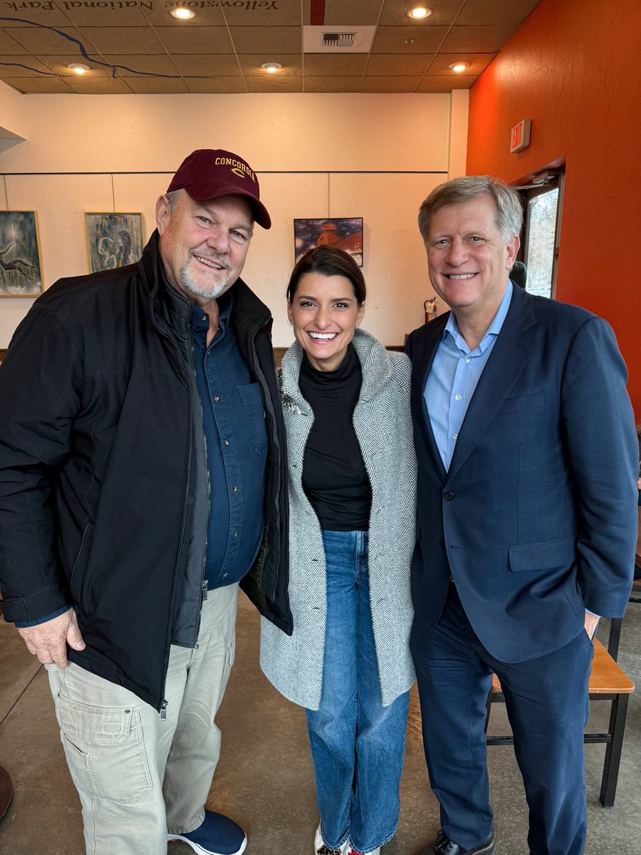 McFaul's tweet image. Great to catch up with ⁦@jontester⁩ and ⁦@MaritsaGeorgiou⁩ here in Bozeman, Montana. Great Montanans! Great Americans!