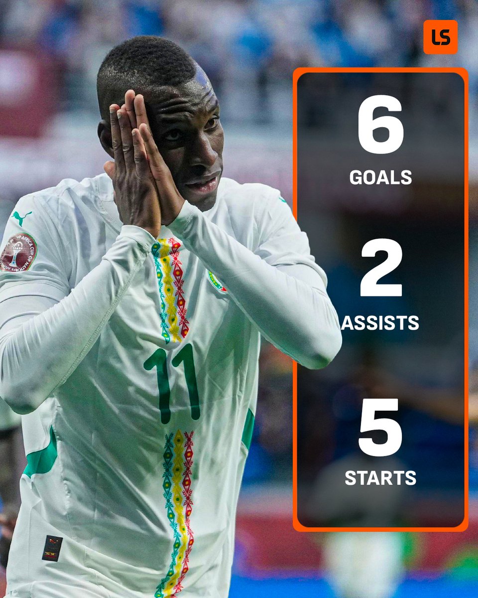 livescore's tweet image. Nicolas Jackson's brace takes him to 𝟴 𝗴𝗼𝗮𝗹 𝗰𝗼𝗻𝘁𝗿𝗶𝗯𝘂𝘁𝗶𝗼𝗻𝘀 in his last 5 starts for Senegal 🔥🇸🇳

AFCON Golden Boot incoming? ⚽️🥇