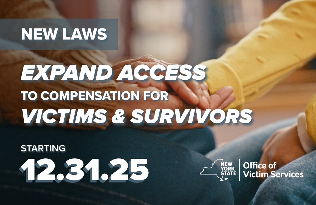 nysovs's tweet photo. Starting Dec. 31, new state laws will expand access to OVS compensation. These changes are designed to make it easier for victims and survivors to apply for financial assistance and get support after a crime. 🧵 https://t.co/Zll5tJ2QFB