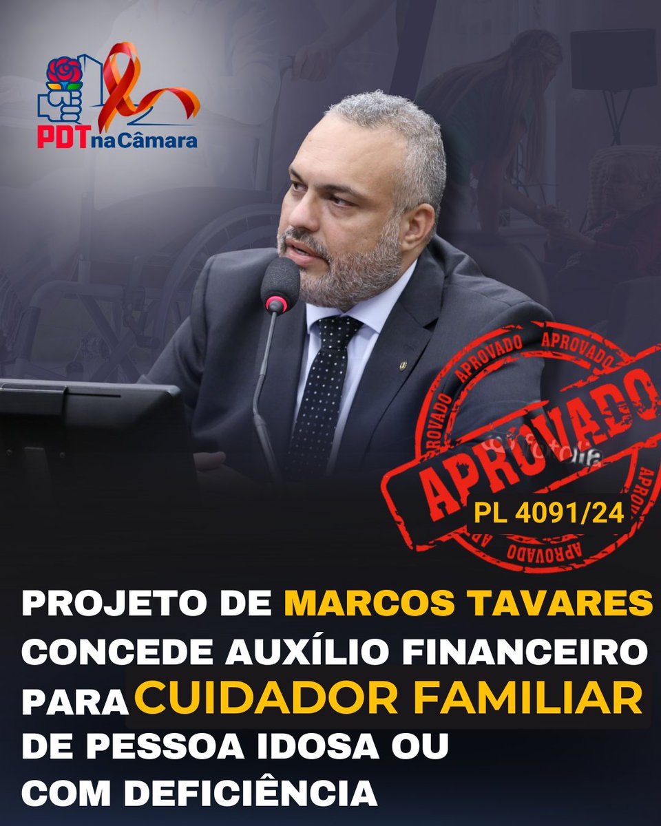 👵♿ A Comissão de Defesa dos Direitos da Pessoa Idosa aprovou o Projeto de Lei 4091/24, do deputado Marcos Tavares, que cria um auxílio de até R$ 600 para cuidadores não remunerados de pessoas idosas ou com deficiência.