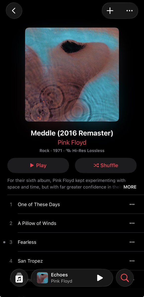 Badrosis's tweet image. Just finished listening to this album, which I have been waiting to listen to for months, but I was waiting for the right moment.

It’s not fair to compare it to their other albums, as they’re on another level.
Yet, I really enjoyed every second of it, esp. Echoes, it made float.