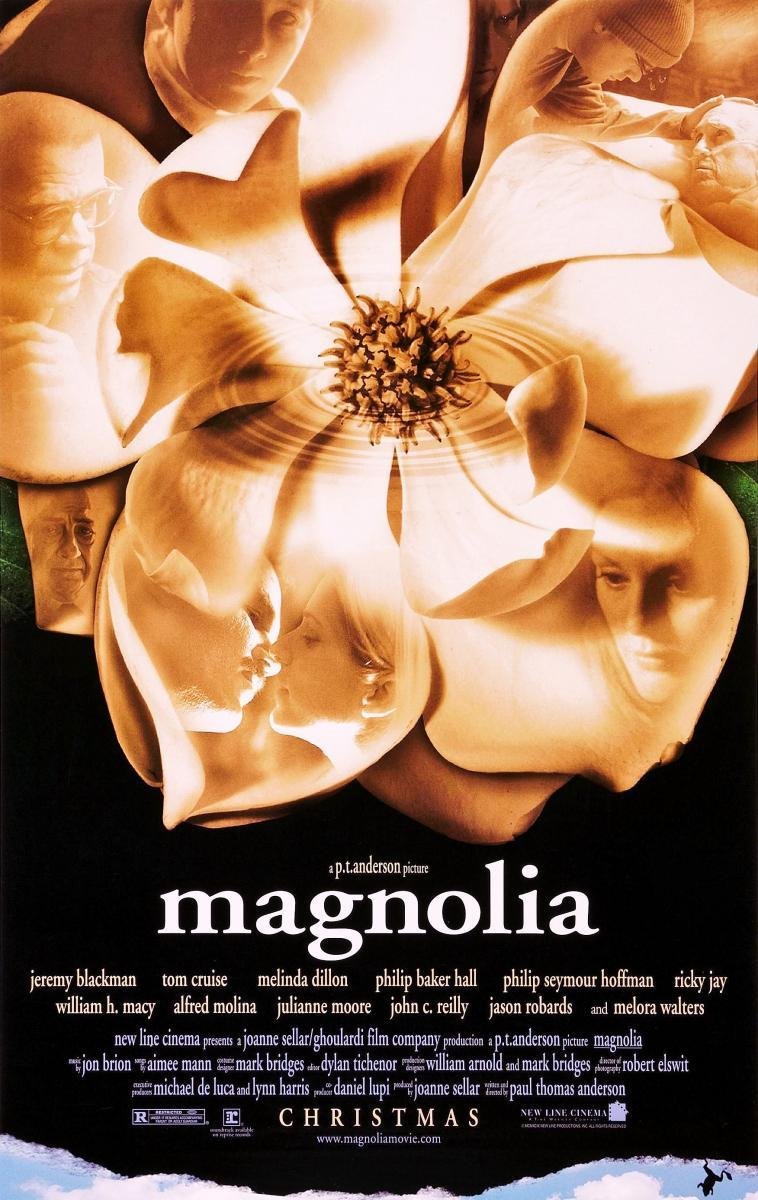 guangle84's tweet image. Magnolia
Paul Thomas Anderson, 🇺🇸 , 1999

Una joya. Nada debería funcionar, y todo funciona. Tom Cruise en el papel de su vida. PTA desatado. Todo en esta película es flow, si le quitas los diálogos te darás cuenta de que es un musical encubierto