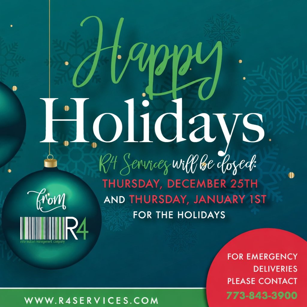 R4Services's tweet photo. Wishing you a joyful holiday season and a bright start to 2026! ✨

Happy Holidays from all of us at R4.
#HappyHolidays #R4Services https://t.co/LJiv2wWlvJ