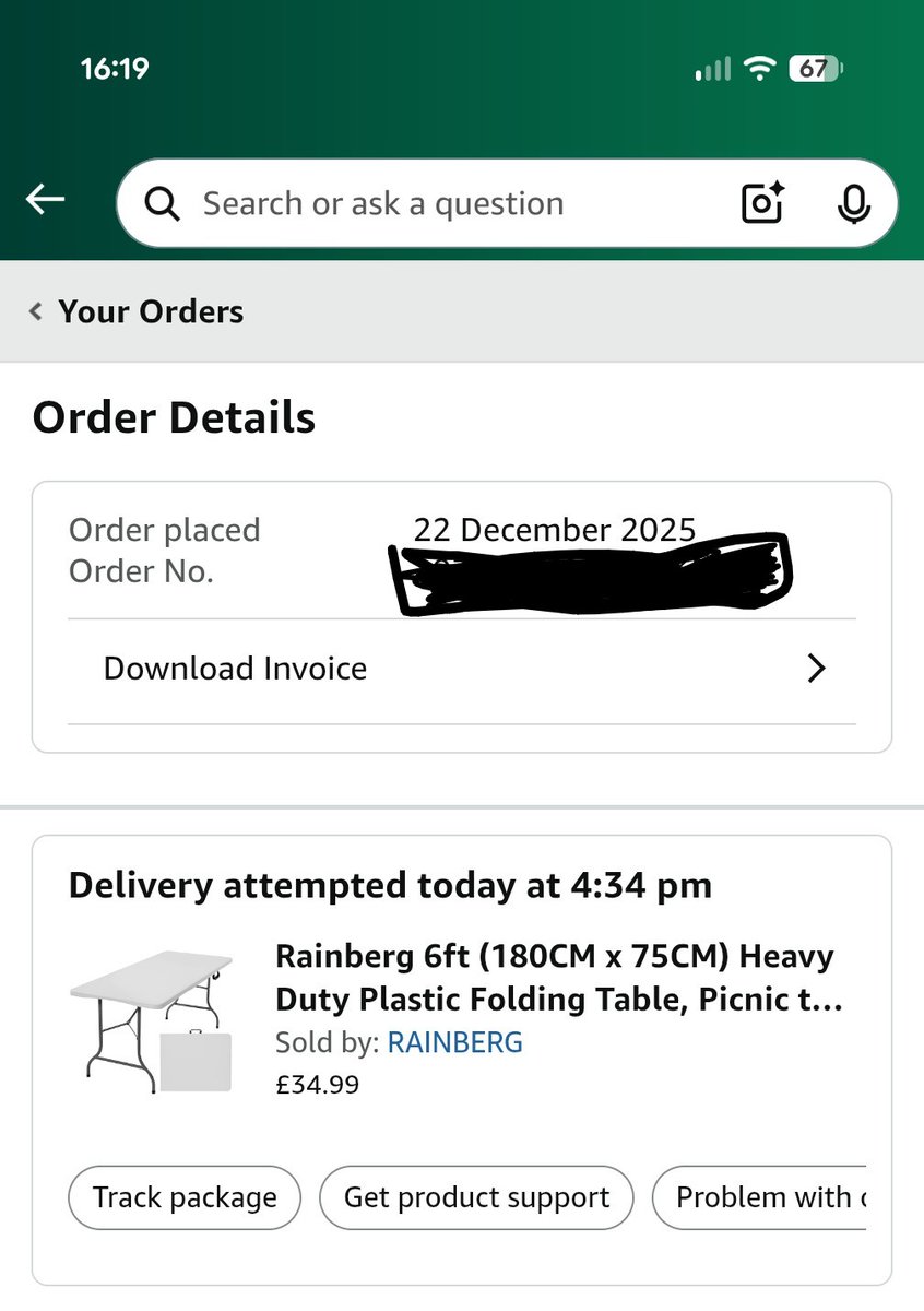 Buttmonk3y's tweet photo. Great work by @dpduk_ as always. Attempted to deliver to us at 16:34.. Check the time on my phone in the top left (we actually got the notification before 16:00)
And not just that even though we have included @what3words for our address, the photo was of a building IV never seen. https://t.co/Xw3bJ1n2sc